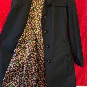 Betsey Johnson Black Trench Coat